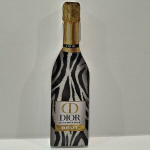 Designer inspired Wall Art in CD Black & White and Gold Champagne BRUT Bottle.
